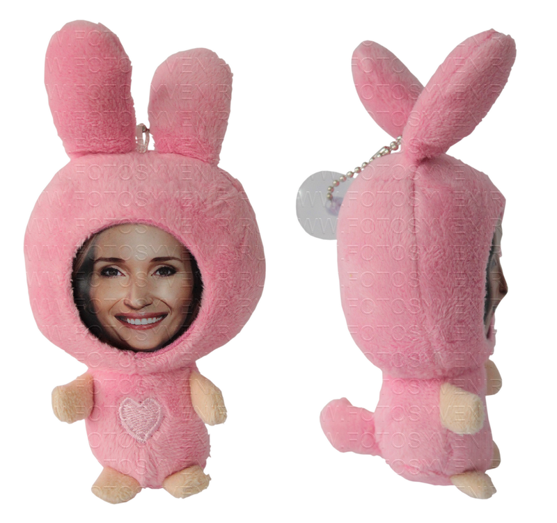 3D Face игрушка "Кролик розовый с сердечком"