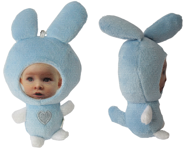 3D Face игрушка "Кролик синий с сердечком"
